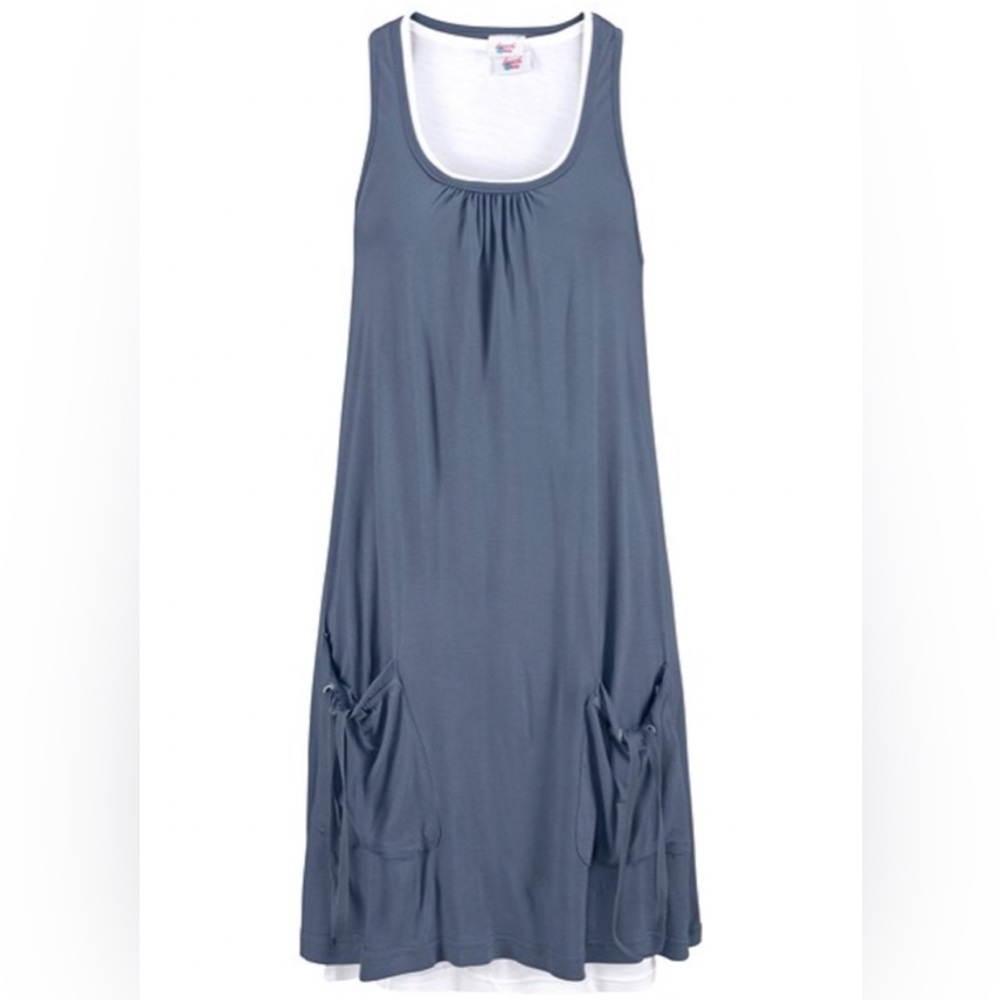 Layered Look Dress by Lascana Smokey Blue